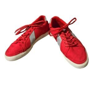Polo Ralph Lauren Size 7.5‎ D HUGH Red Canvas Fashion Sneakers